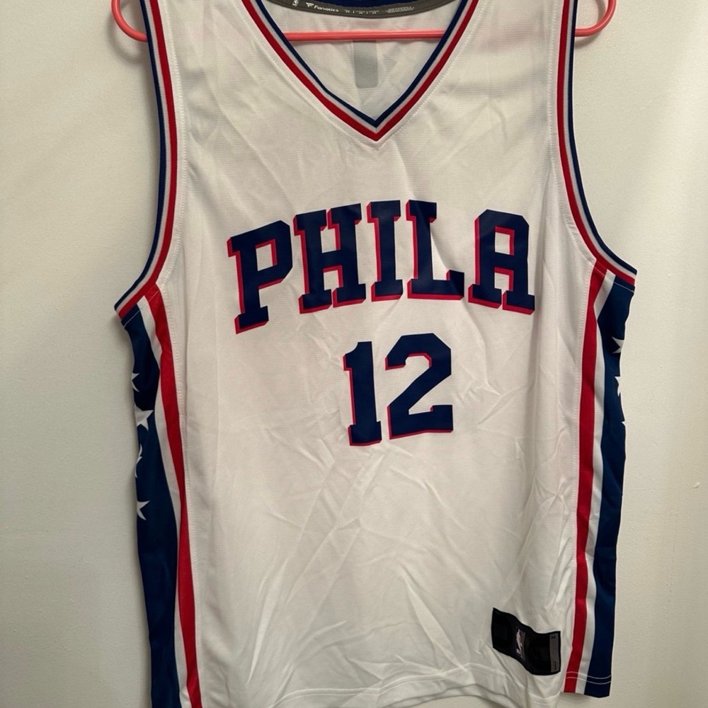 Fanatics White and Blue 76ers Jersey